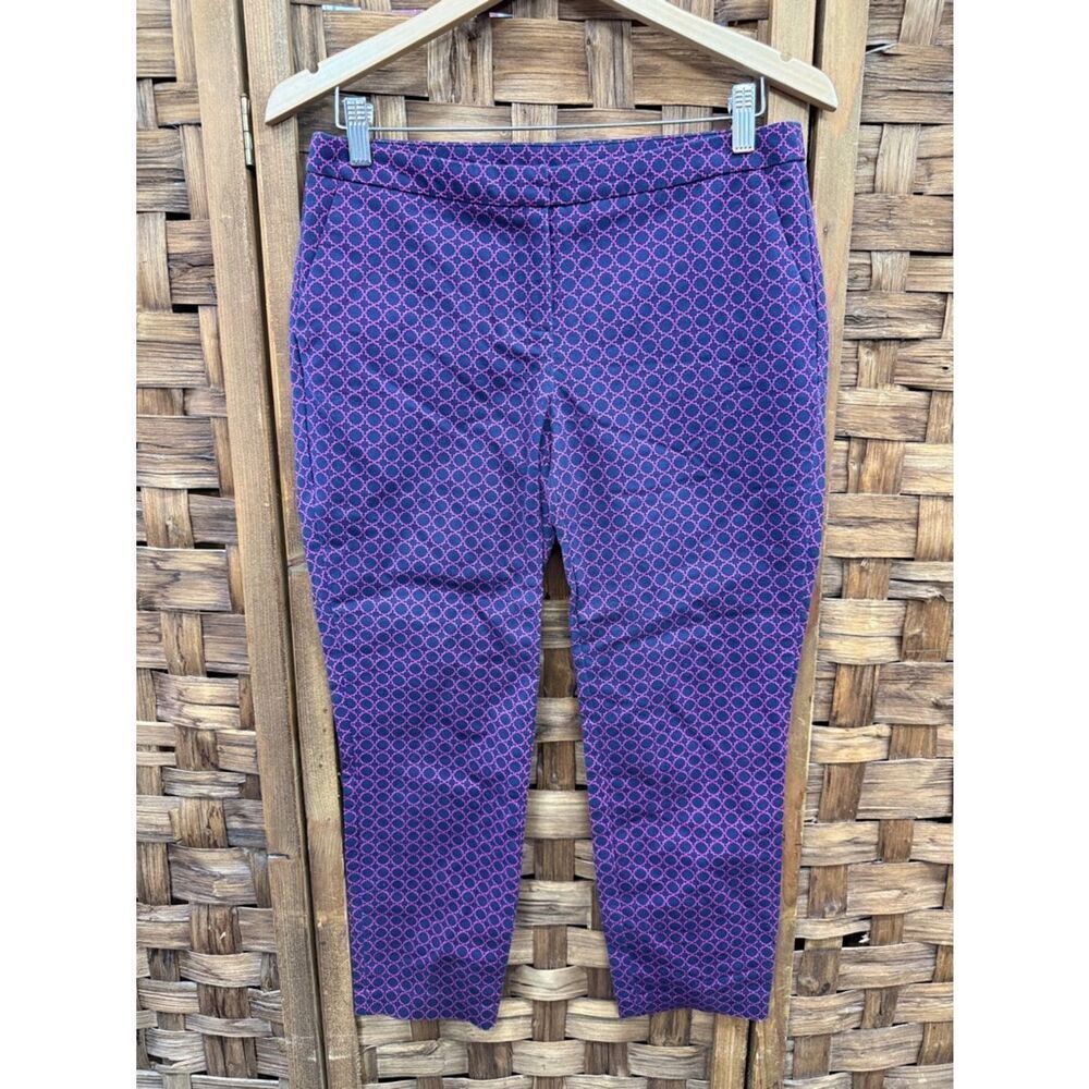 Kenar Purple Pants with Pink Geometric Print